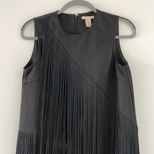 H&M black fringe mini dress